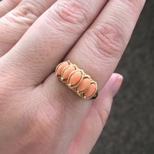 18k gold coral ring